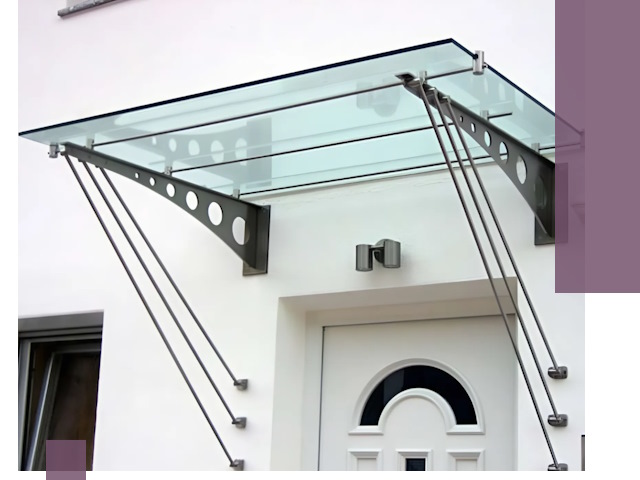 Козырьки над входом под ключ в Вичуге — изготовление и монтаж