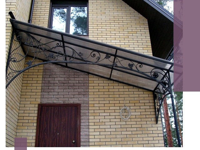 Односкатные козырьки из металла под ключ в Вичуге