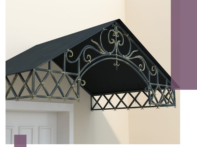 Двускатные металлические козырьки под ключ в Вичуге