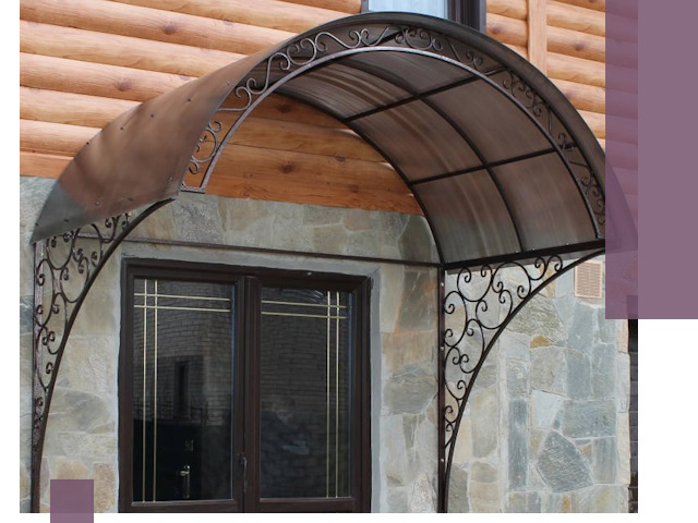 Арочные козырьки под ключ в Вичуге: изготовление и монтаж
